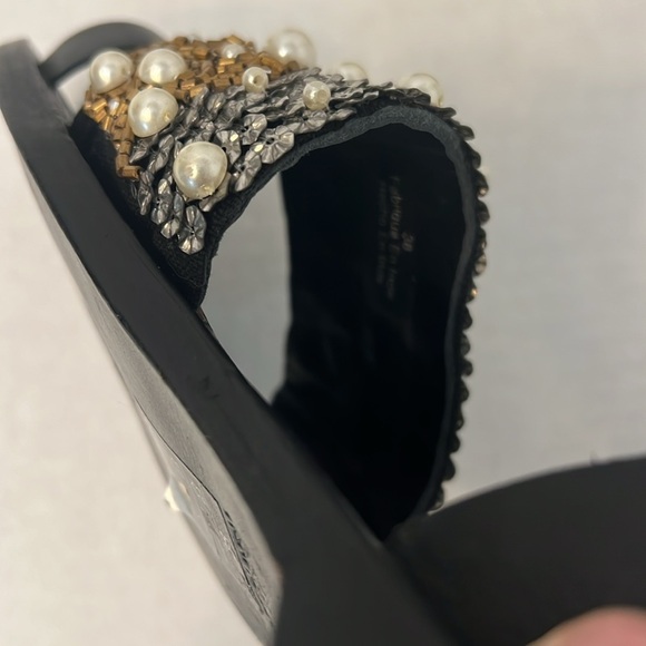 FREE PEOPLE SUN PEAKS EMBELLISHED SANDALS BLACK 38=8 - Picture 16 of 16